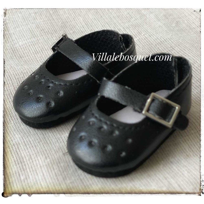 MINOUCHE Chaussures noires à bride - Chaussures de poupées